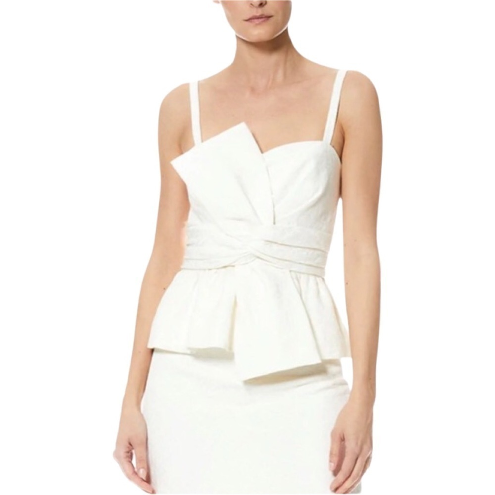 NWT THEIA KAIA Twisted Bow Peplum Top